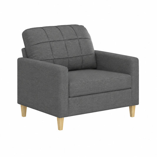 Divano angolare moderno in poliestere grigio scuro con poggiapiedi e telaio in acciaio, 226 cm, set di 4 per ampi spazi