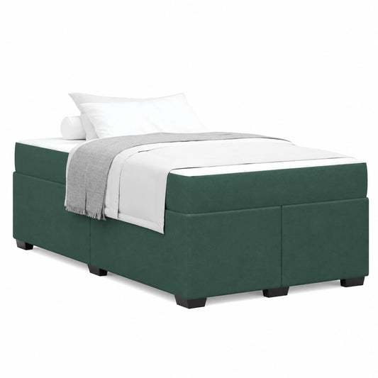 Letto Divano in Velluto Verde Scuro 120x200 cm con Rete a Doghe