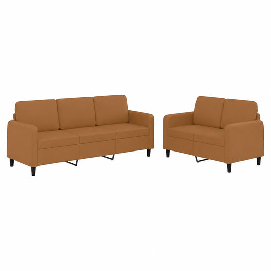 Divano in velluto marrone 2 e 3 posti, design moderno e robusto, per soggiorno e lounge