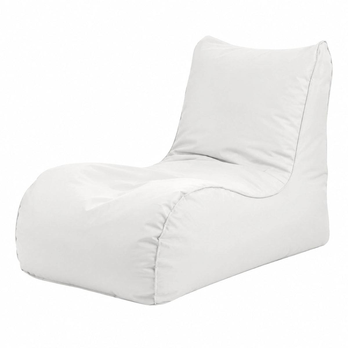 Poltrona Chaise Longue in Poliestere con Imbottitura, Adatta per Interni ed Esterni, 110x80 cm, Bianco