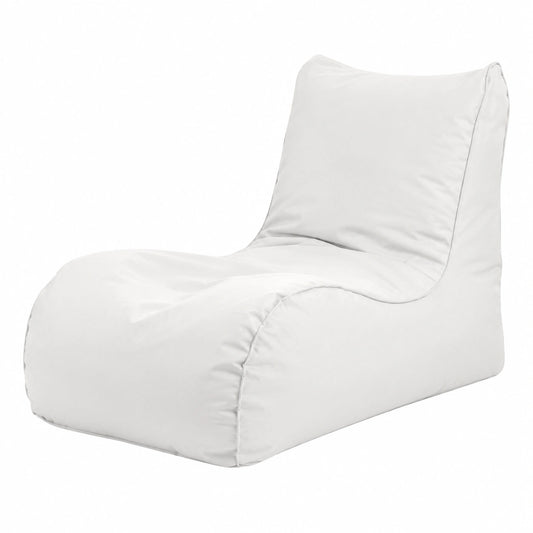 Poltrona Chaise Longue in Poliestere con Imbottitura, Adatta per Interni ed Esterni, 110x80 cm, Bianco