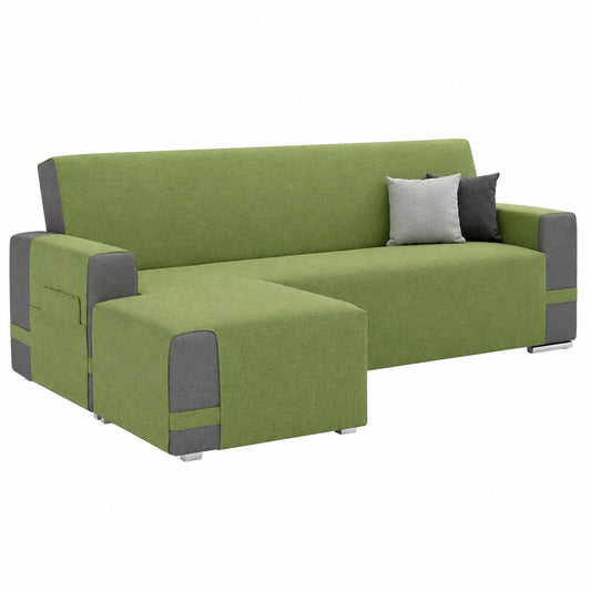 Copridivano Impermeabile con Penisola su Misura - Protezione per Divani con Chaise Longue - Verde ARMOR - Realizzato in Italia